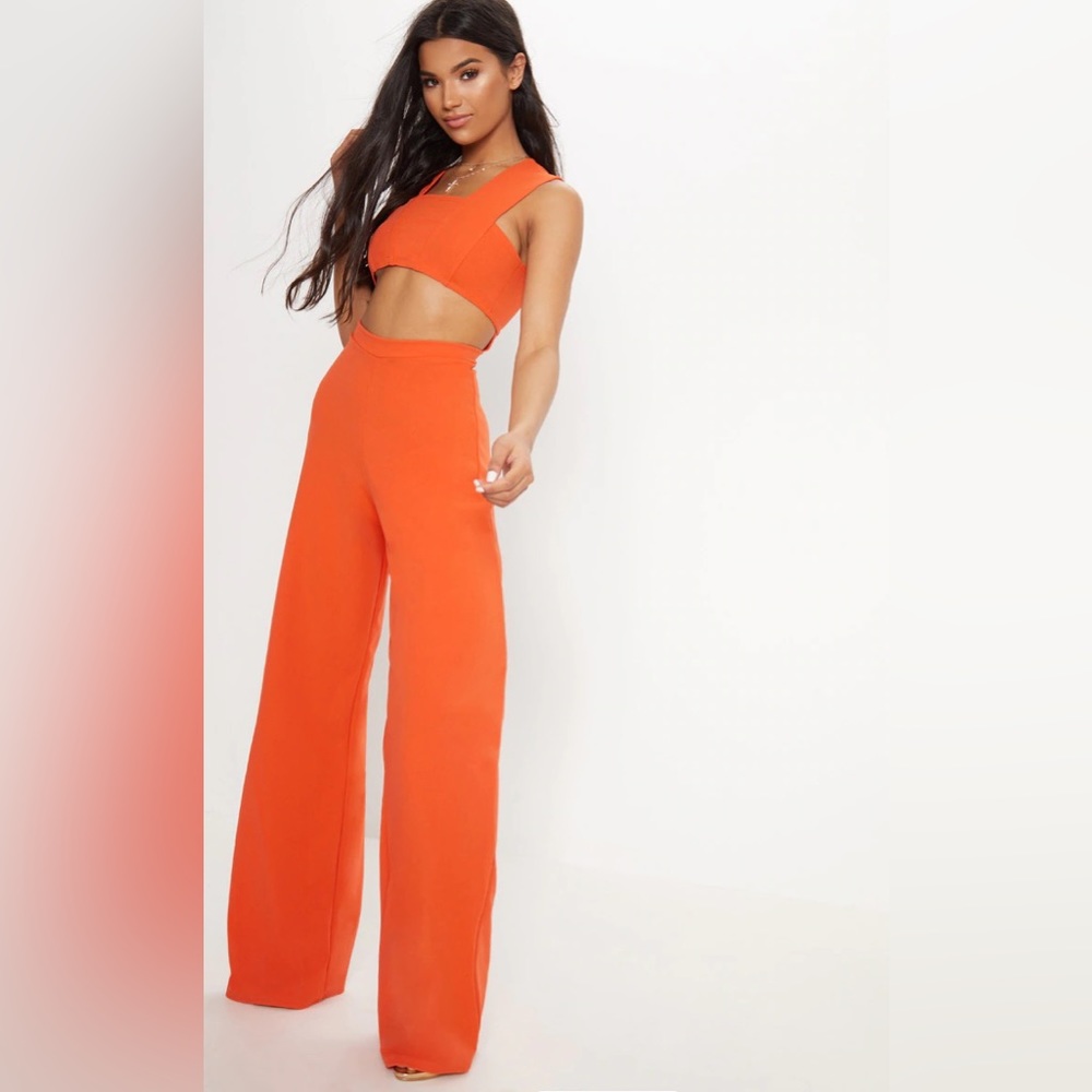 Orange Cut-Out Jumpsuit